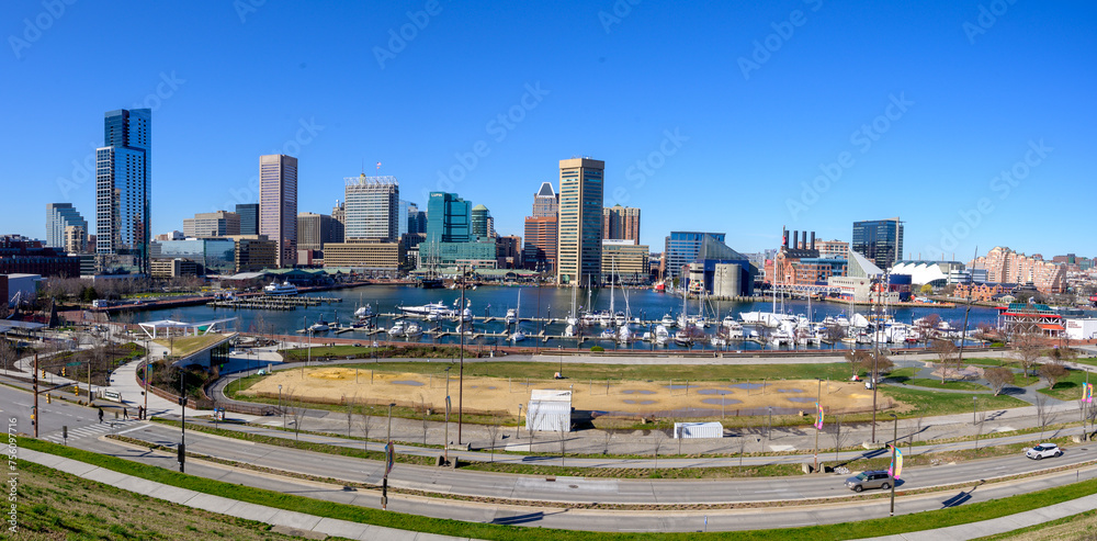 Baltimore skyline, inner harbor 