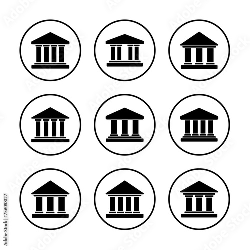 Bank icon vector illustration. Bank sign and symbol, museum, university