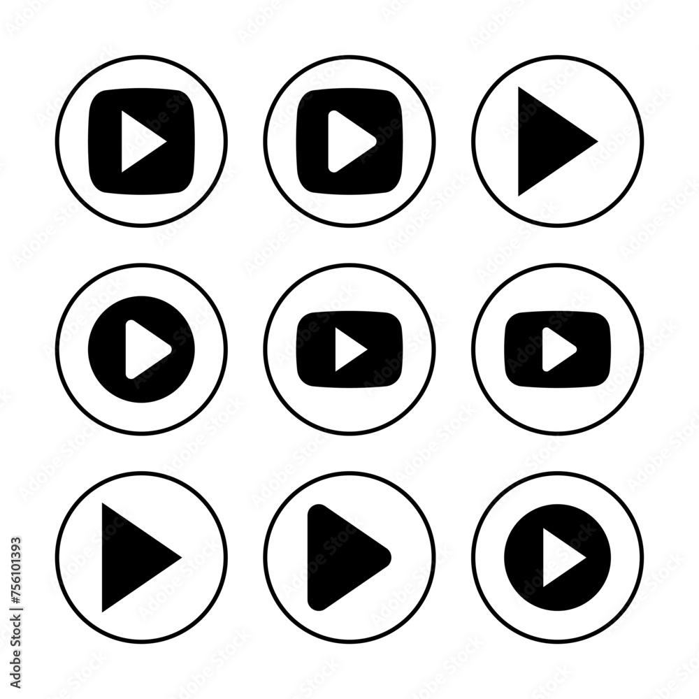 Play Icon vector illustration. Play button sign and symbol Play Icon vector illustration. Play button sign and symbol
