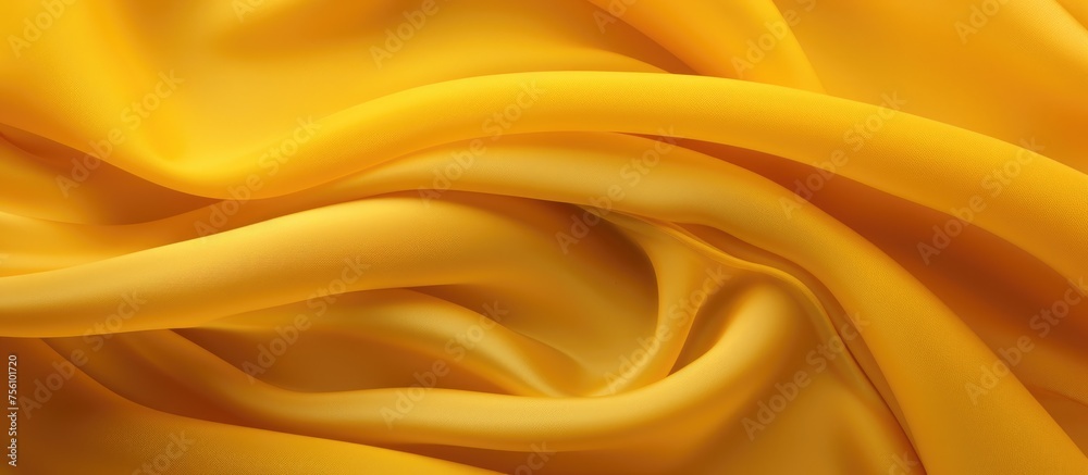 Fototapeta premium Close Up of Yellow Draped Fabric