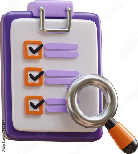 Seo Audit inspection checklist 3d icon