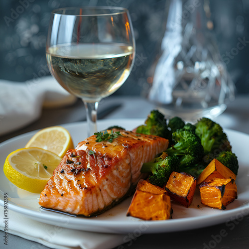 grilled salmon with vegetables