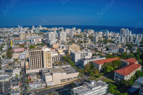 Aerial View of the Commercial Business District of San Juan, Puerto Rico
