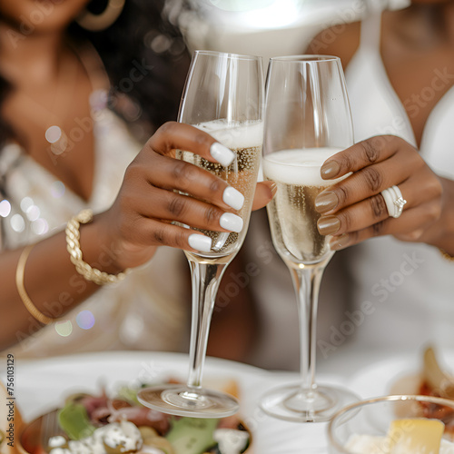 friends holding champagne glasses