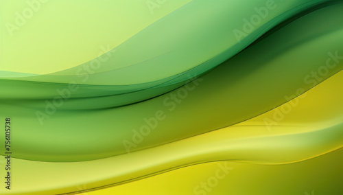 Abstract Wave Green and Yellow