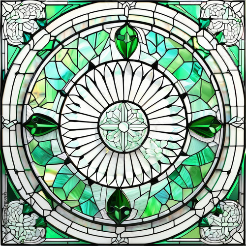 Stained Glass Window With Shamrock
