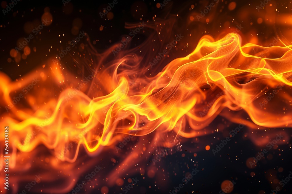 Abstract image of fiery streams resembling the dynamic movement of flames Abstract image of fiery streams resembling the dynamic movement of flames