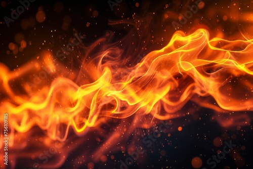 Abstract image of fiery streams resembling the dynamic movement of flames