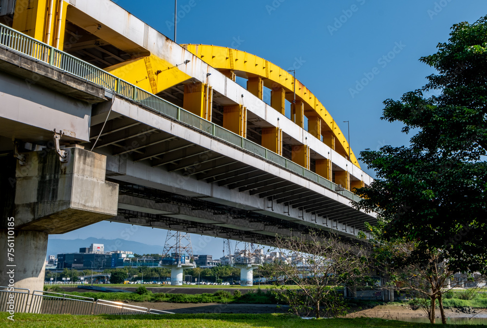 The First MacArthur Bridge over the Keelung River in downtown Taipei