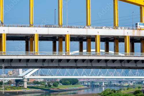 The First MacArthur Bridge over the Keelung River in downtown Taipei photo