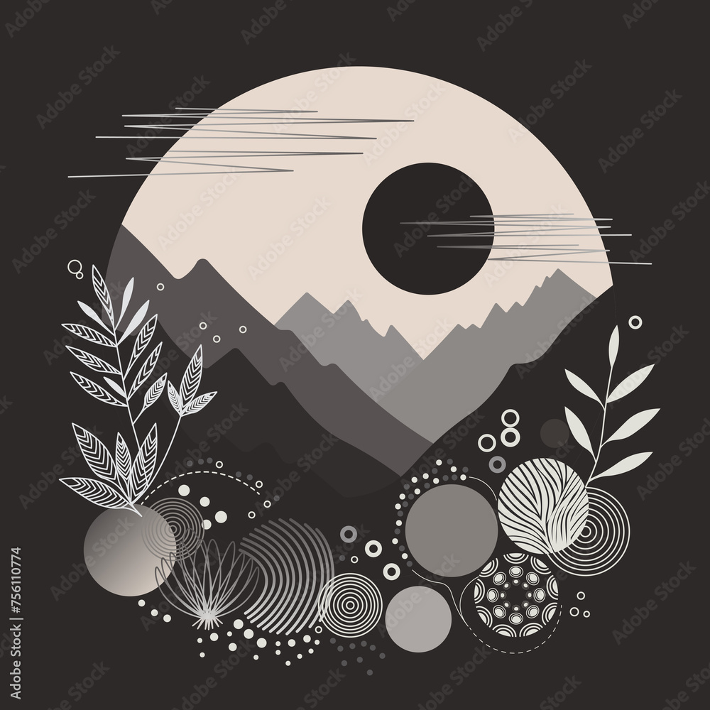 handmade abstract background, plant, nature, flat illustration handmade abstract background, plant, nature, flat illustration