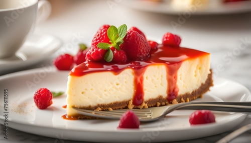 New York style cheesecake with berries.