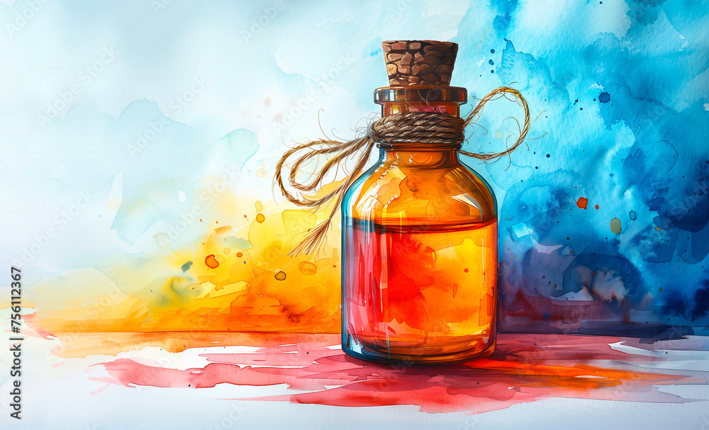 Lavender oil, a bottle for procedures. The design of a watercolor illustration of a spa treatment. Lavender oil, a bottle for procedures. The design of a watercolor illustration of a spa treatment.