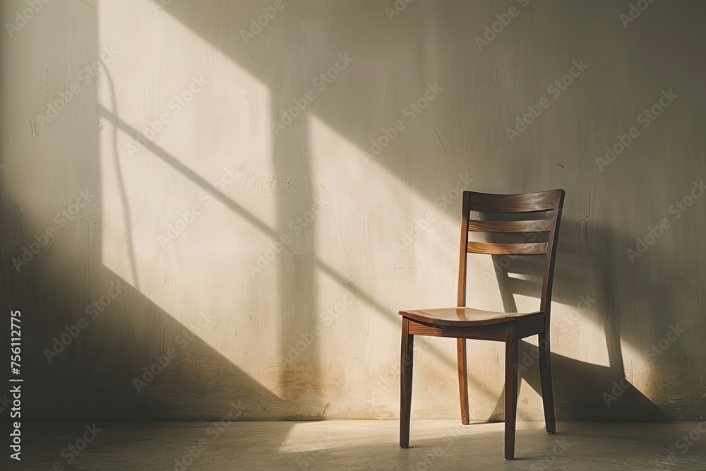 A simple elegant chair against a plain A simple elegant chair against a plain