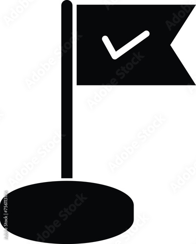Milestone icon. Place pin sign. Flag pointer symbol. flat style.