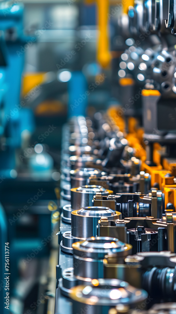 Naklejka premium Metal Industry Production Line of Precision Components