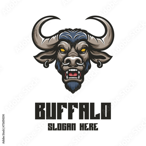 Illustration Buffalo Mascot Logo Illustration
