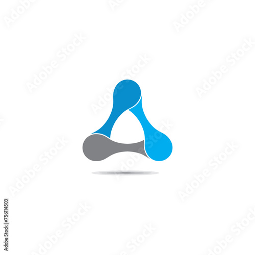 Science molecule connection links bone logo design
