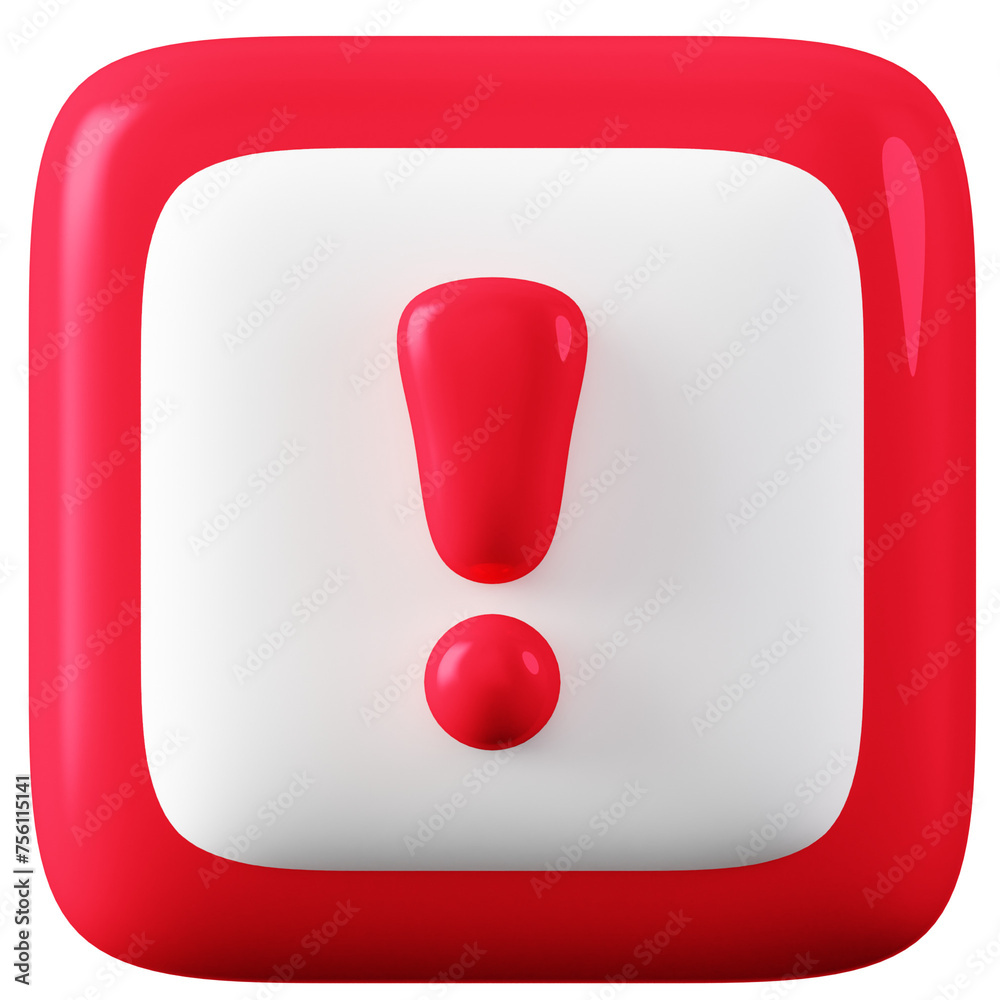 3D Icon Exclamation Illustration 3D Icon Exclamation Illustration
