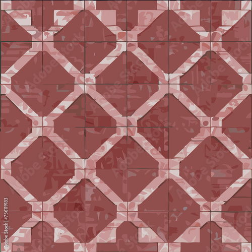 Geometric terracotta tile pattern