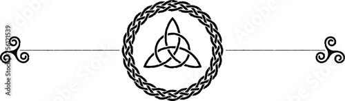 Grunge Celtic Header with Ring, Triquetra, Triskele