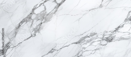 White marble pattern with gray veining for ceramic tile design.