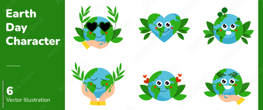 Fototapeta premium Earth Day Character