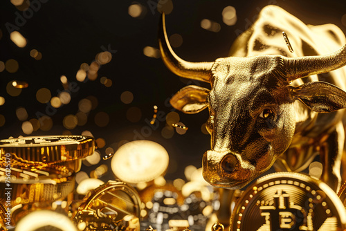 finance, BTC, crypto and stock prices and chart showing stock market