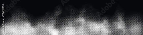 Fog, smoke halftone dots background, fading dot effect, vector design