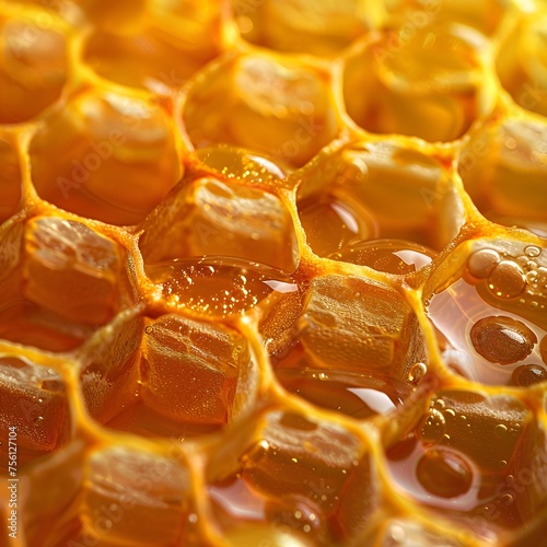 Close up view of a honeycomb 