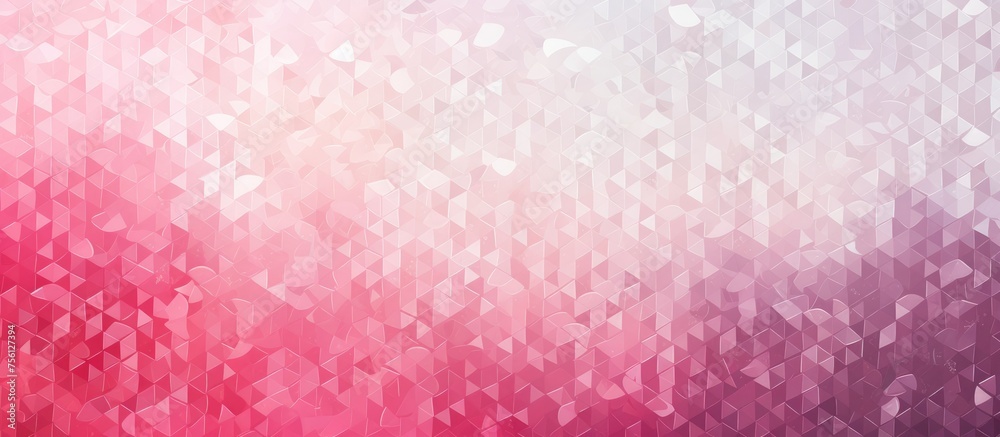 Fototapeta premium Abstract pink gradient texture with white granite tiles on a background of love and art mosaic.