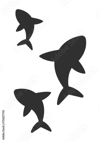 Group of fish black icon vector illustration