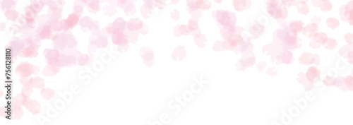淡いピンクの水彩テクスチャの背景素材 春イメージ 横長