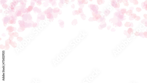 淡いピンクの水彩テクスチャの背景素材 春イメージ 横長 16:9