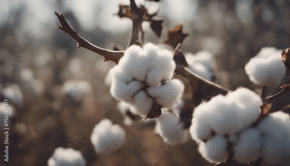 Taking cotton from the branch by a farmer Taking cotton from the branch by a farmer