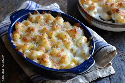Baked Macaroni and Cheese in Casserole Dish