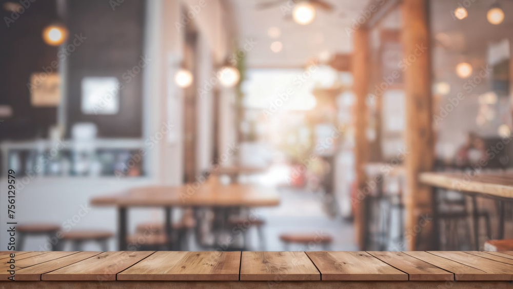 A wooden table with a blurry background A wooden table with a blurry background