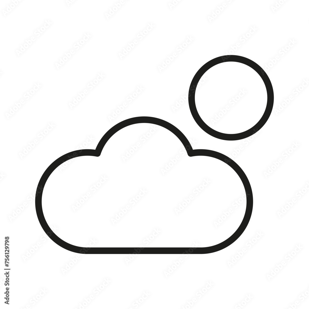 Icon cloud sun. Weather, forecast symbol. Sunny, climate representation. Vector illustration. EPS 10. Icon cloud sun. Weather, forecast symbol. Sunny, climate representation. Vector illustration. EPS 10.