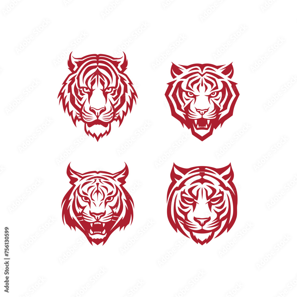 Tiger head logo design vector template
