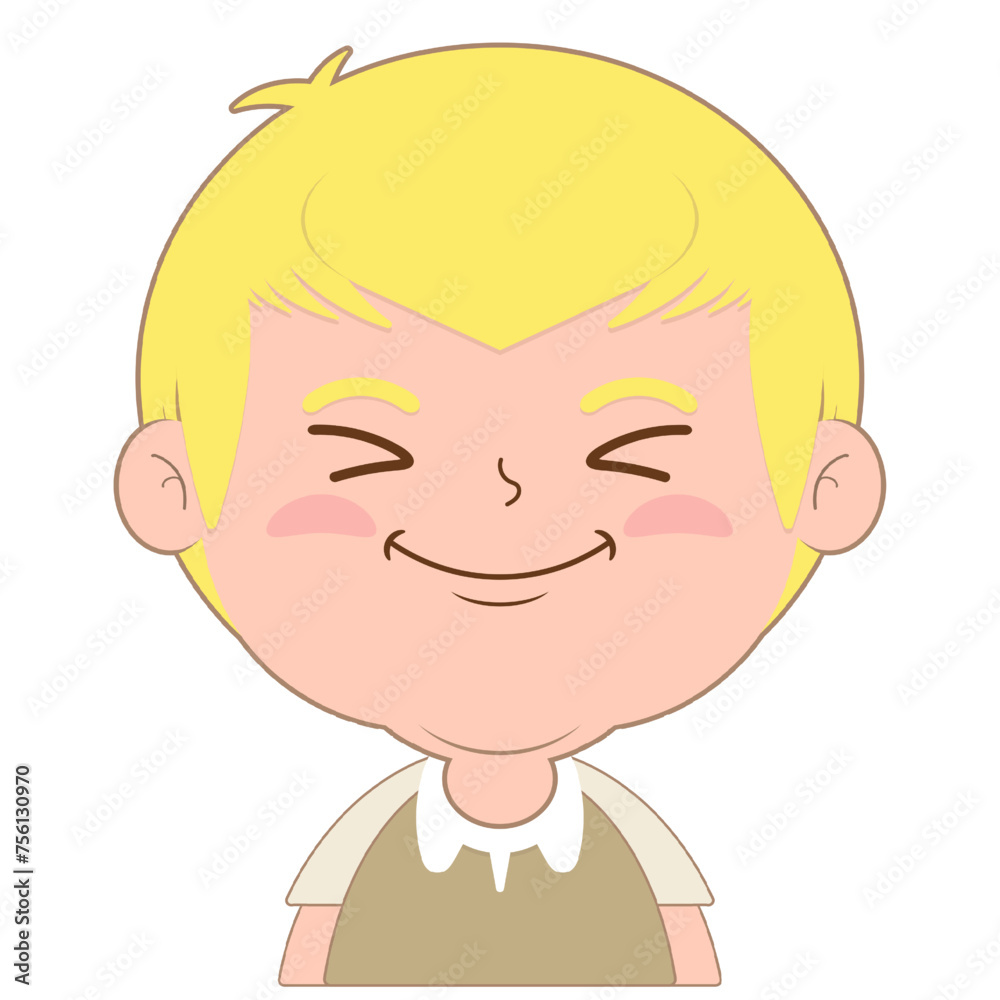 boy smile face cartoon cute