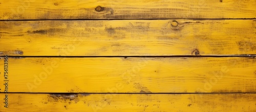 Wallpaper Mural A detailed closeup shot of a rectangular yellow wooden table with rich brown and amber wood stain, showcasing the beautiful tints and shades of the wood grain pattern Torontodigital.ca