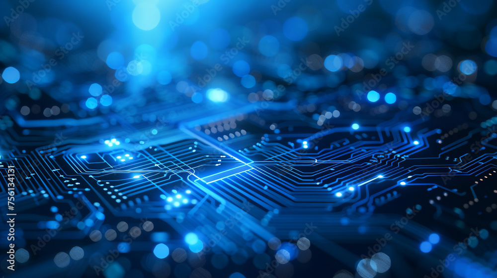 Abstract technology background in futuristic digital electronic circuit board. Concept of computer communication connection design tech, chip hardware business industry, integrated innovation network. Abstract technology background in futuristic digital electronic circuit board. Concept of computer communication connection design tech, chip hardware business industry, integrated innovation network.