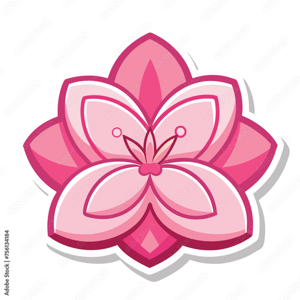 Sticker a drawing of a sakura flower Sticker a drawing of a sakura flower