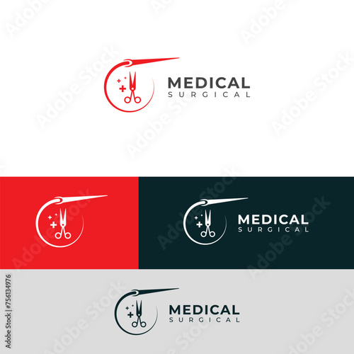 Creative medical surgical vector logo.