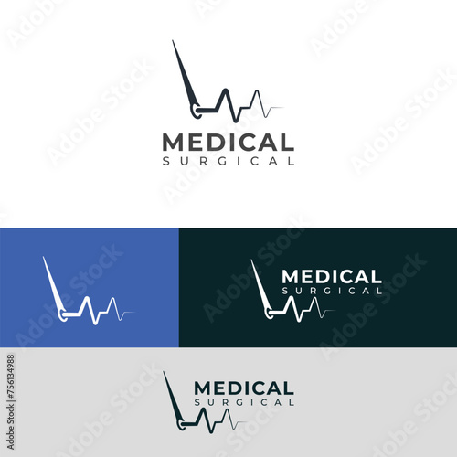 Creative medical surgical vector logo.