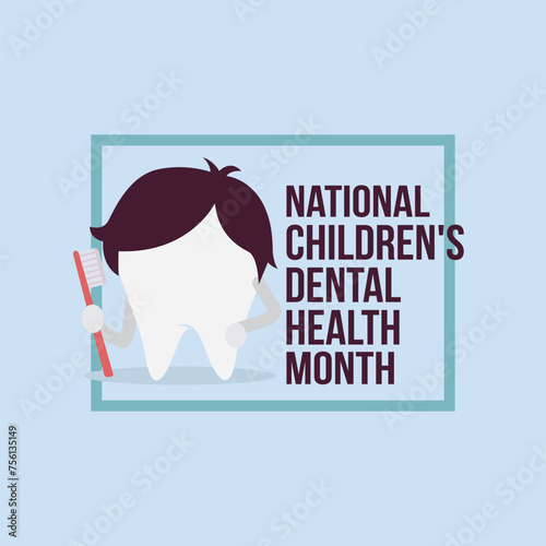 National children dental health month vector illustration. National children dental health themes design concept with flat style vector illustration. Suitable for greeting card, poster and banner.