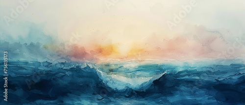 A watercolor Watercolor seascape