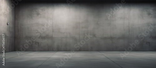 Dark Concrete Wall in an Empty Room .