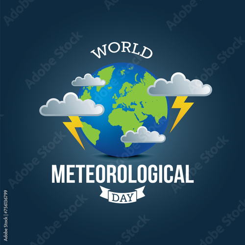 world meteorological day vector illustration. world meteorological day themes design concept with flat style vector illustration. Suitable for greeting card, poster and banner.