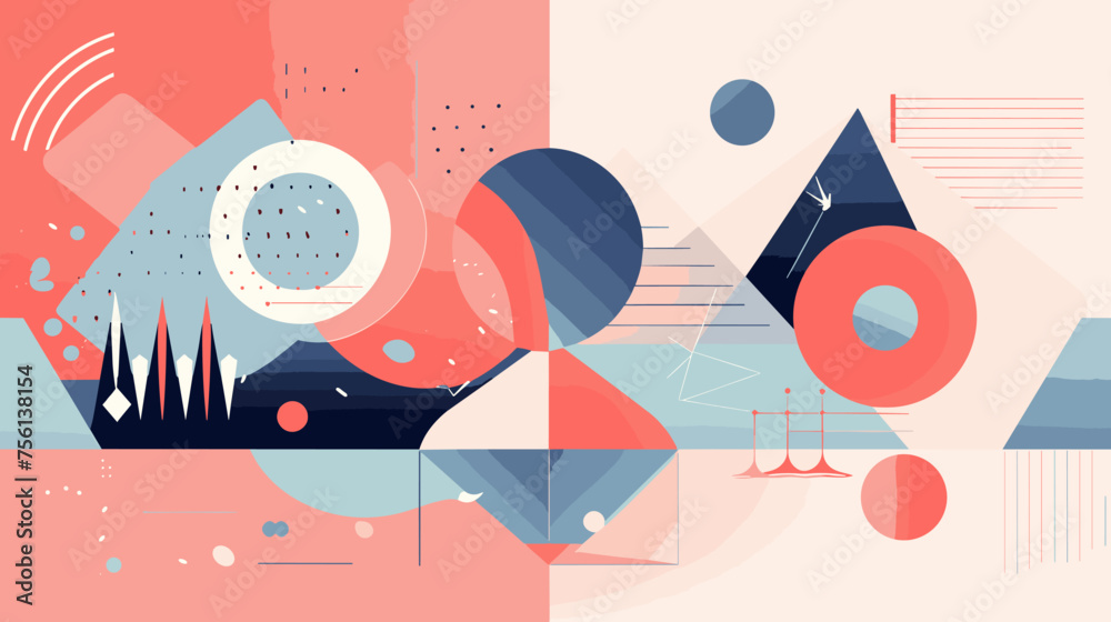 Fototapeta premium Flat vector illustration of a geometric pattern.